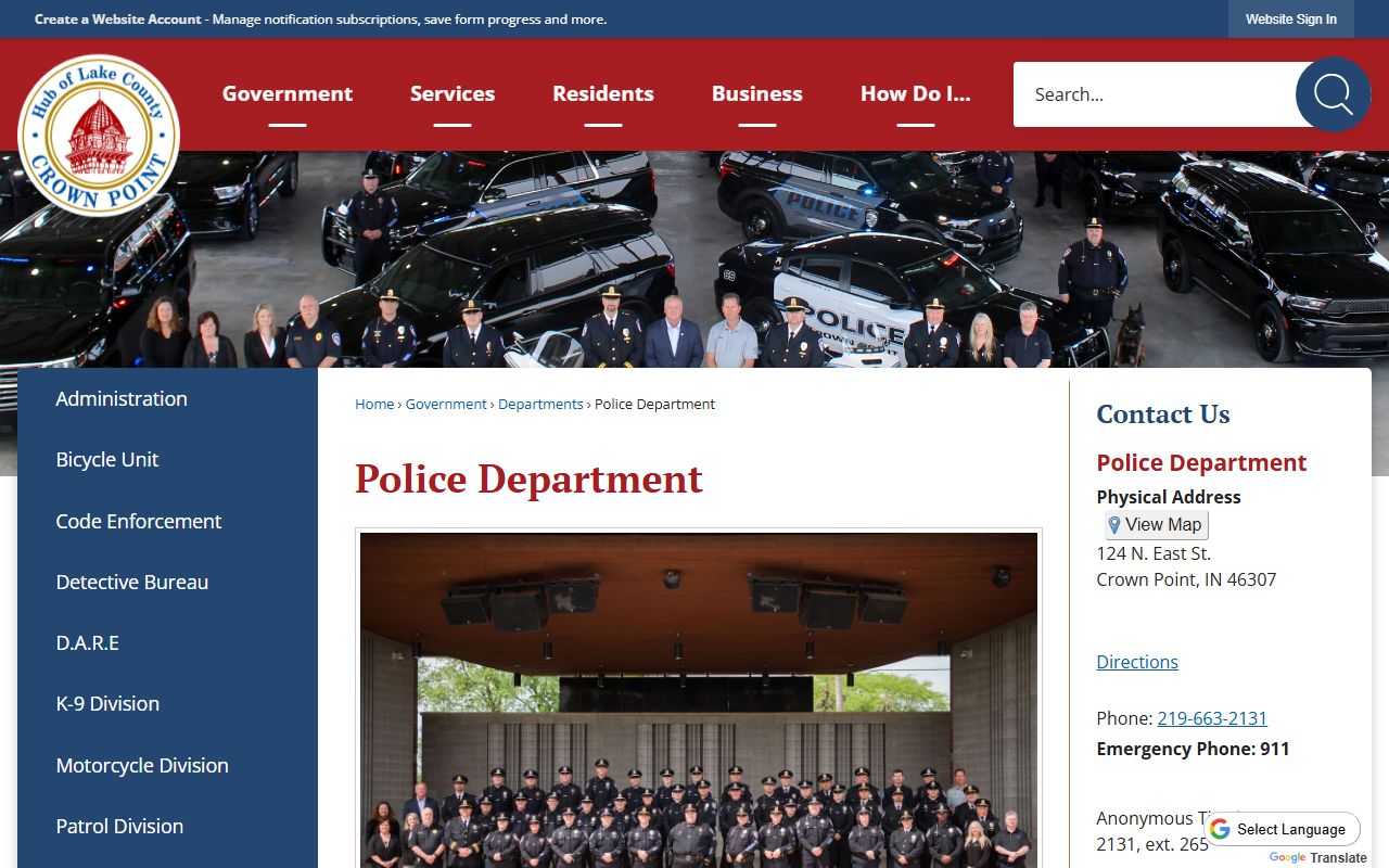Crown Point released inmates police department page Lake County