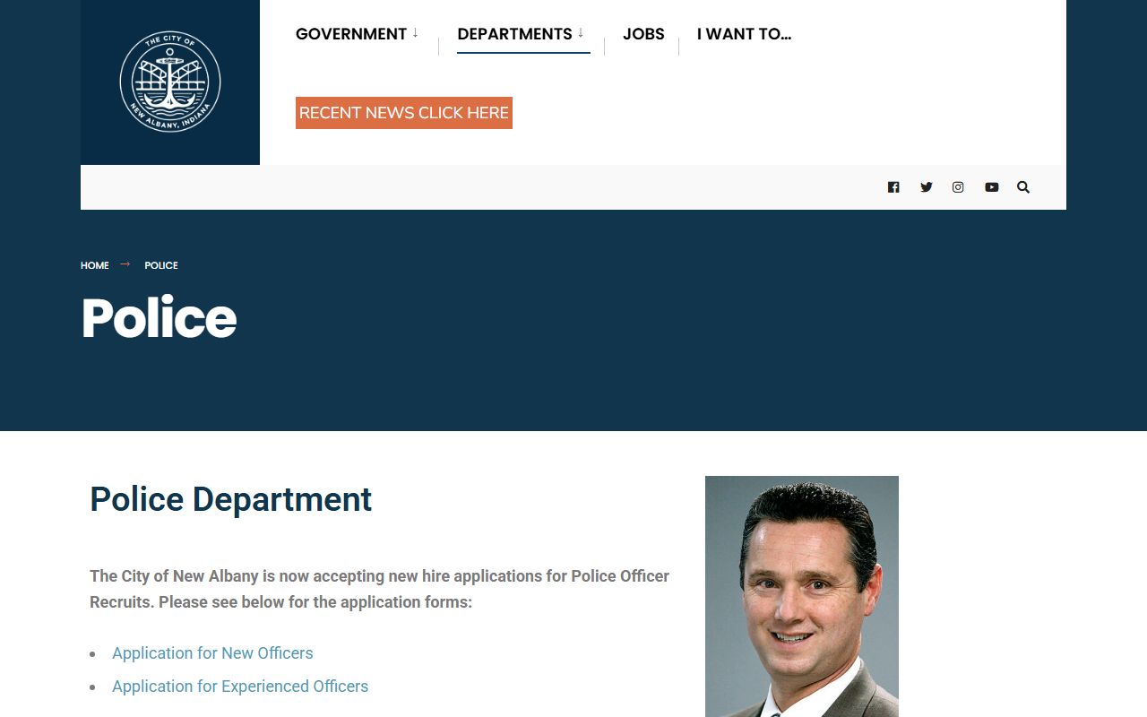 New Albany released inmates police department contact and records page
