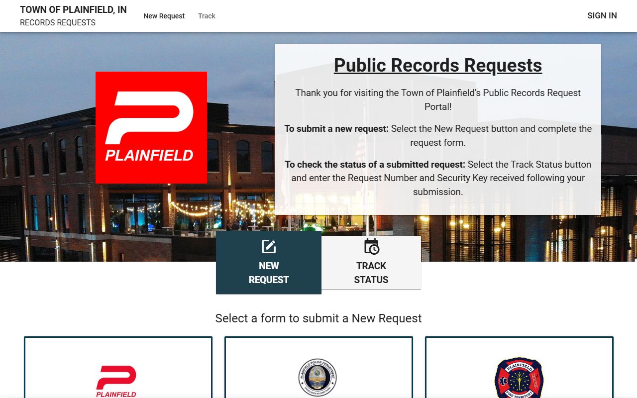 Plainfield released inmates police records request portal
