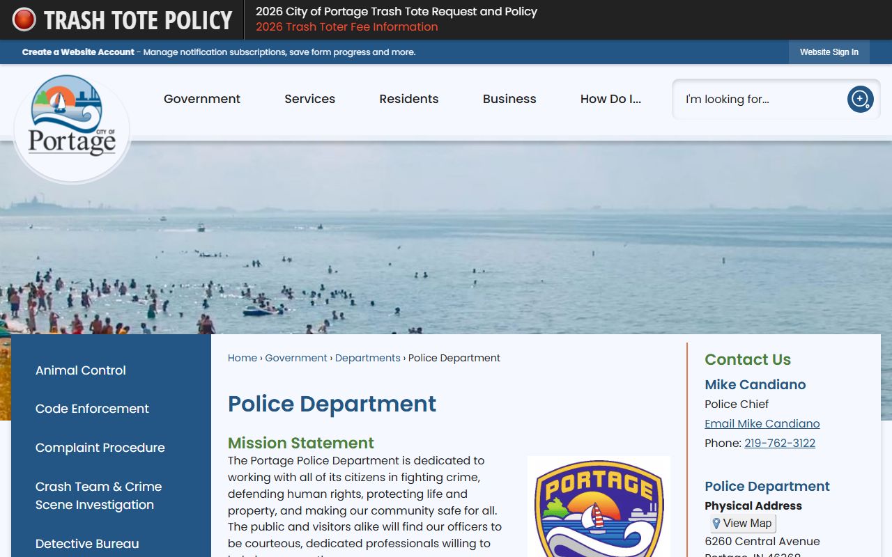 Portage released inmates police department website