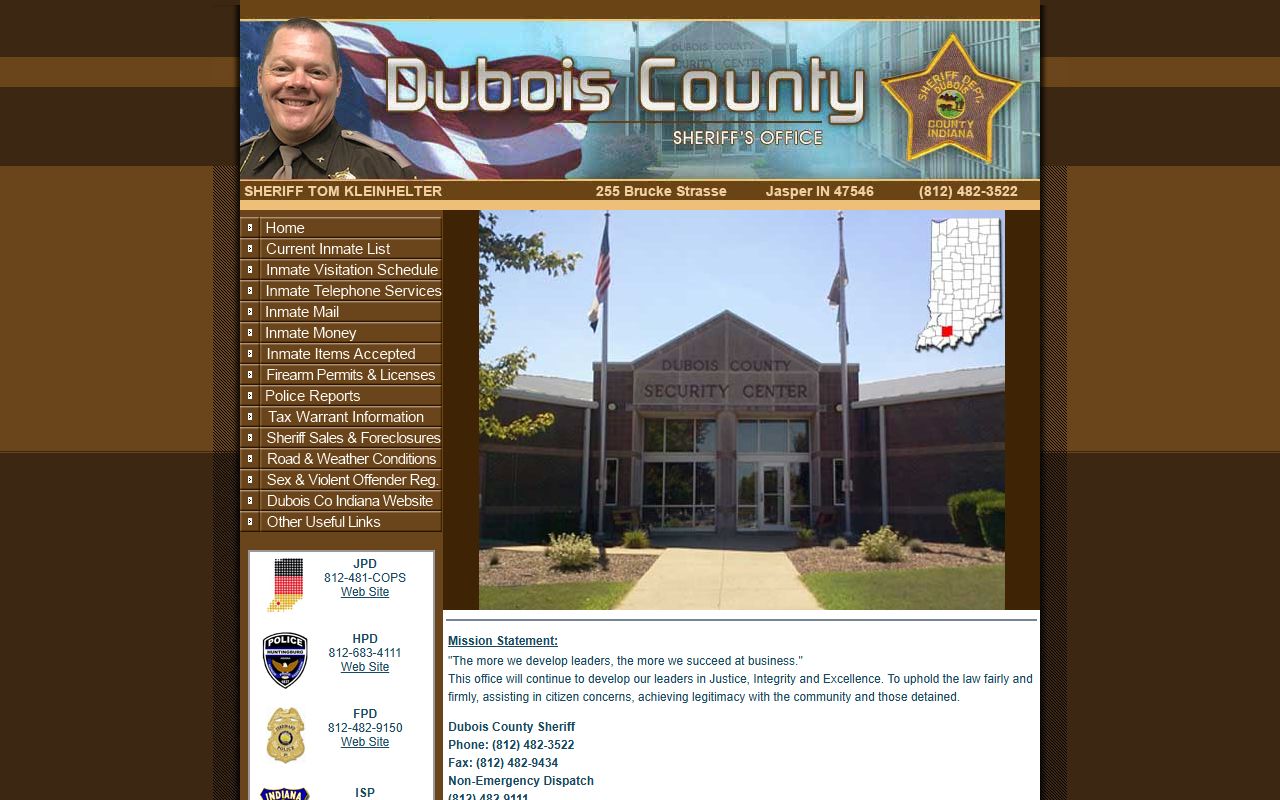 Dubois County Sheriff Department for Dubois County released inmates