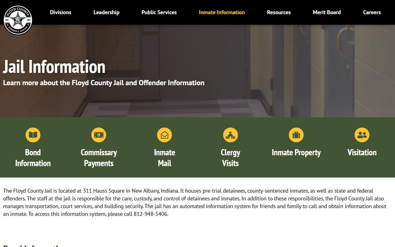 Floyd County Sheriff website for Floyd County released inmates