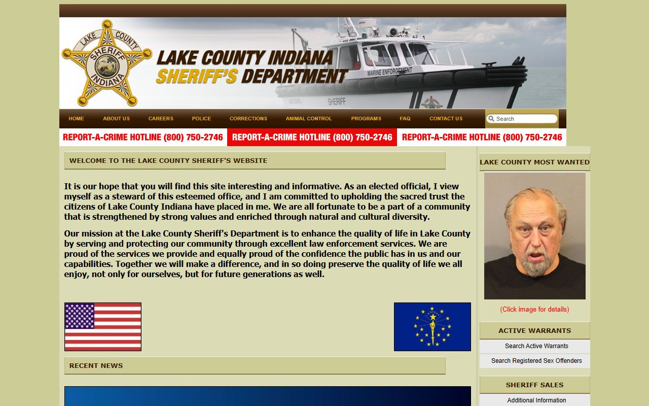 Lake County released inmates sheriff website Crown Point Indiana inmate search
