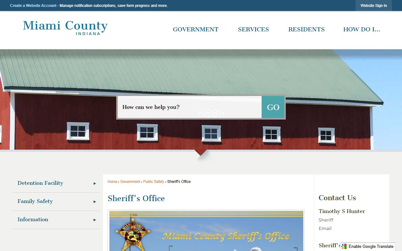 Miami County released inmates sheriff department page Peru Indiana