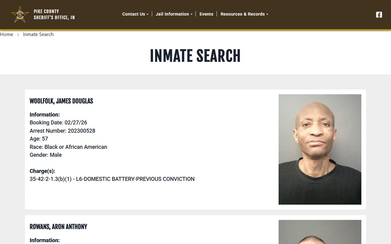 Pike County released inmates sheriff inmate search portal