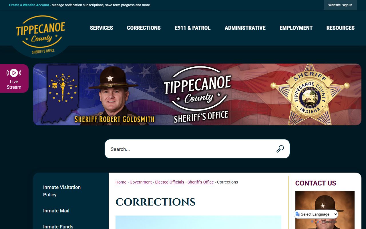 Tippecanoe County Corrections Division for Tippecanoe County released inmates